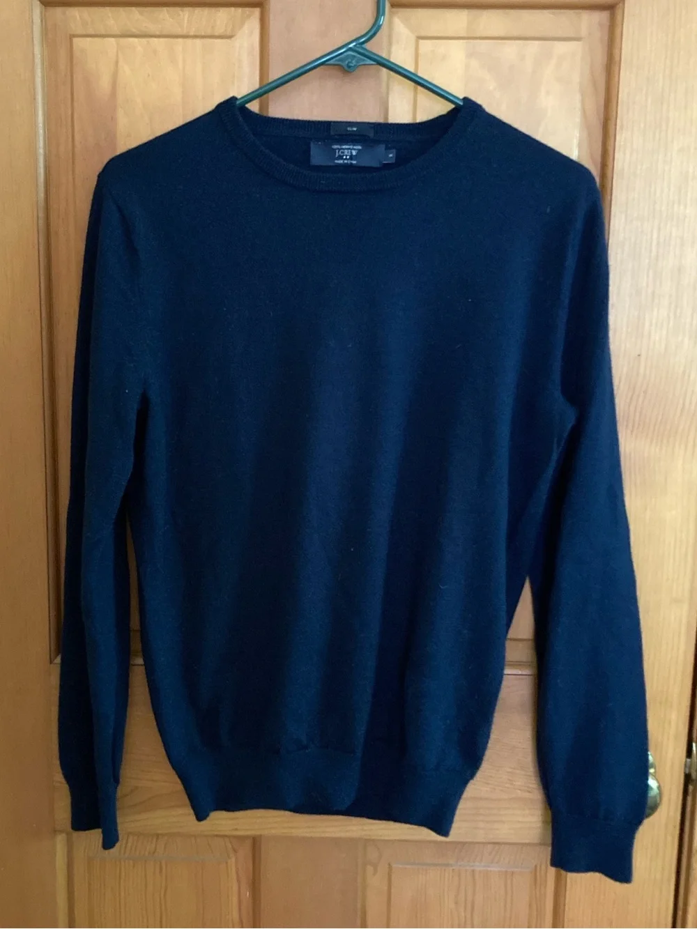 J.Crew Men’s 100% Merino Wool Crew Neck Sweater Dark Navy Slim Size S